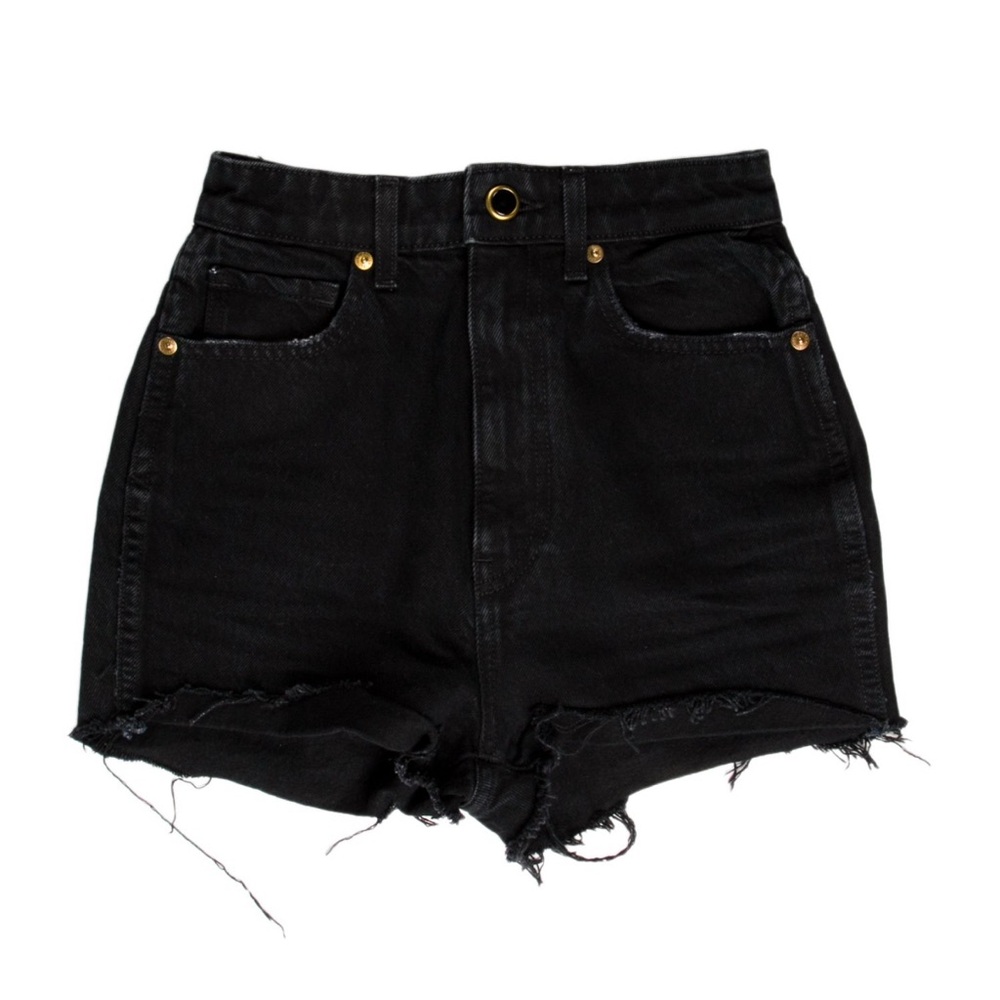 Black High-Waisted Denim Shorts